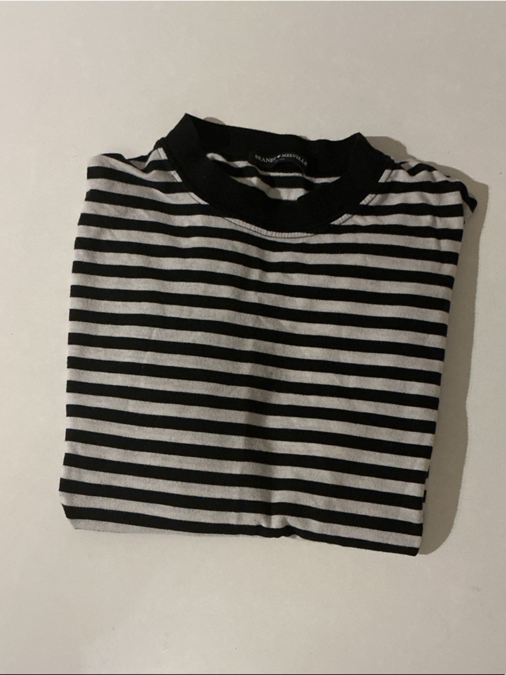 Brandy Melville Black and White Striped Tee